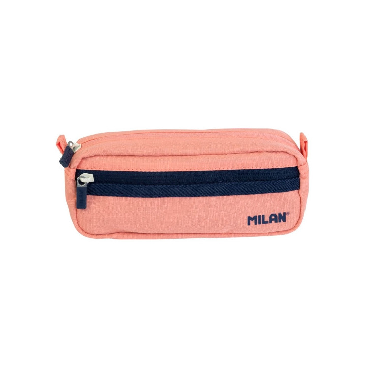 Milan Coleccion 430 Estuche Portatodo Rectangular 2 Compartimentos - Tejido Resistente a las Roturas y Rasgaduras - Medidas 21x