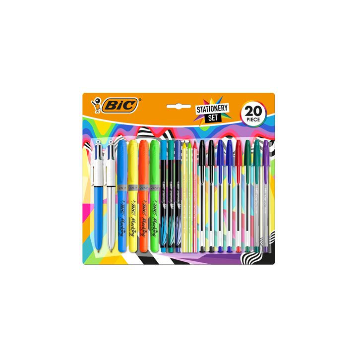 Bic Escritura Multicolor Pack de 20 Piezas Variadas - 6 Bic Cristal Original