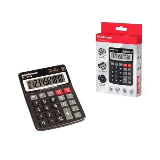 Erichkrause DC-310N Calculadora de Sobremesa con Pantalla LCD de 10 Digitos - Funciones de Calculo Avanzadas - Alimentacion Pil