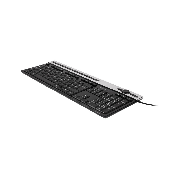 Unykach A2930 Teclado USB con 105 Teclas + 12 teclas multimedia - Teclas planas - Color Negro