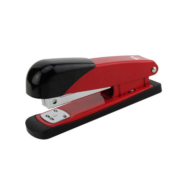 Dohe Grapadora de Sobremesa Metalica - Hasta 20 Hojas - Capacidad 100 Grapas - Color Negro/Rojo