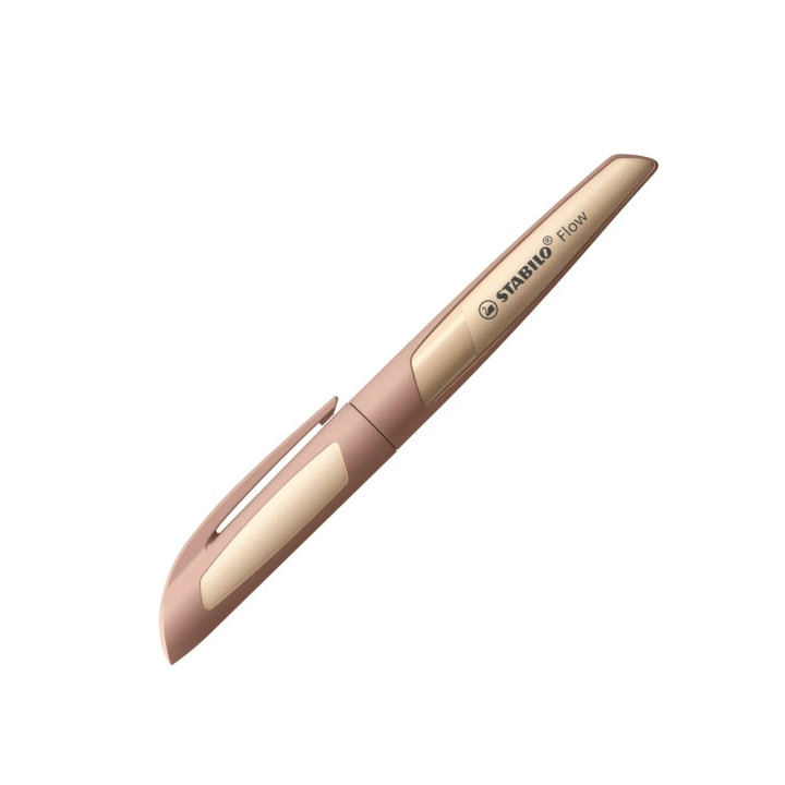 Stabilo Flow Monochrome Pluma Estilografica Recargable - Punta M de Alta Calidad - Agarre Ergonomico - Incluye Cartucho Azul Re