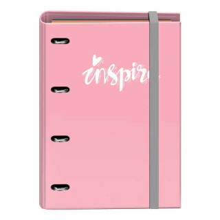 Dohe Serie Pastel Carpeta de 4 Anillas Formato A4 con Recambio de 100 Hojas - 4 Separadores de Colores - Cierre con Goma Elasti