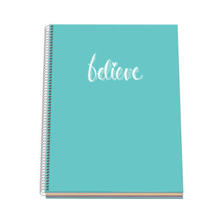 Dohe Serie Pastel Cuaderno con Espiral - Tamaño A4 de 100 Hojas 90gr - Hojas Microperforadas con 4 Taladros - Cuadricula 5mm -