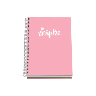 Dohe Serie Pastel Cuaderno con Espiral - Tamaño A5 de 100 Hojas 90gr - Hojas Microperforadas con 2 Taladros - Cuadricula 5mm -