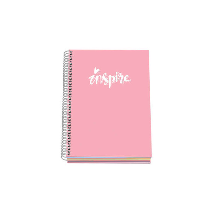 Dohe Serie Pastel Cuaderno con Espiral - Tamaño A5 de 100 Hojas 90gr - Hojas Microperforadas con 2 Taladros - Cuadricula 5mm -