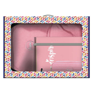 Dohe Serie Pastel Pack de Mochila Mediana + Portatodo Doble + Carpeta de 4 Anillas Formato A4 con Recambio de 100 Hojas - Color