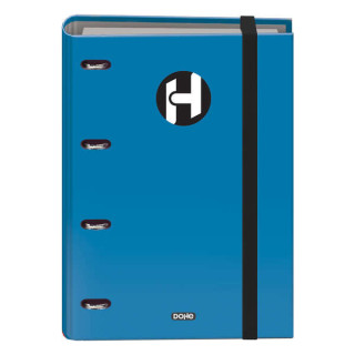 Dohe Serie Icon Carpeta de 4 Anillas Formato A4 con Recambio de 100 Hojas de 90 gr y 4 Taladros - Cierre con Goma Elastica - An