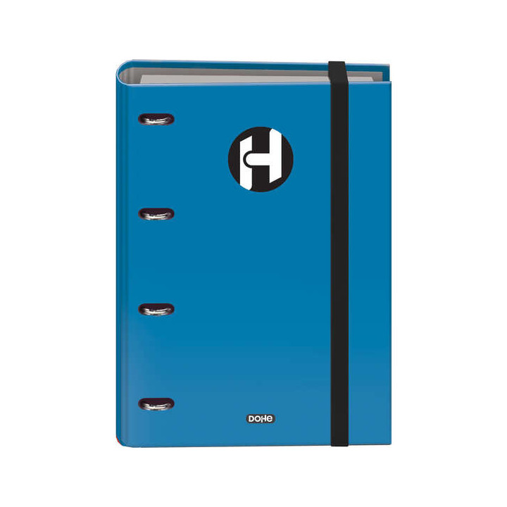 Dohe Serie Icon Carpeta de 4 Anillas Formato A4 con Recambio de 100 Hojas de 90 gr y 4 Taladros - Cierre con Goma Elastica - An