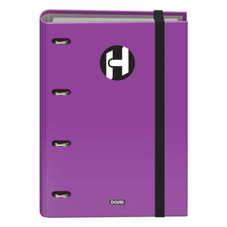 Dohe Serie Icon Carpeta de 4 Anillas Formato A4 con Recambio de 100 Hojas de 90 gr y 4 Taladros - Cierre con Goma Elastica - An