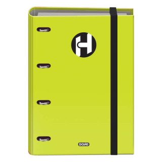 Dohe Serie Icon Carpeta de 4 Anillas Formato A4 con Recambio de 100 Hojas de 90 gr y 4 Taladros - Cierre con Goma Elastica - An