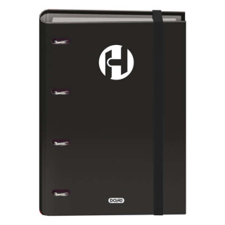 Dohe Serie Icon Carpeta de 4 Anillas Formato A4 con Recambio de 100 Hojas de 90 gr y 4 Taladros - Cierre con Goma Elastica - An