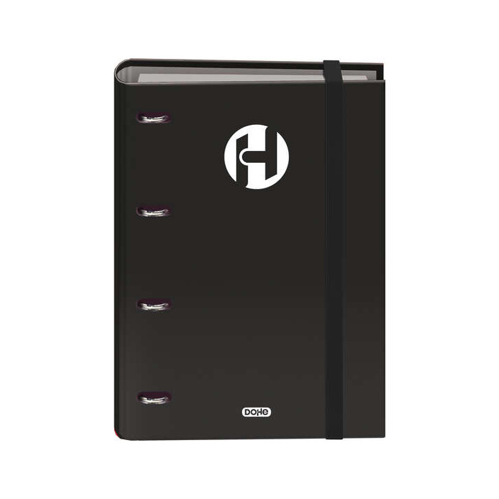 Dohe Serie Icon Carpeta de 4 Anillas Formato A4 con Recambio de 100 Hojas de 90 gr y 4 Taladros - Cierre con Goma Elastica - An