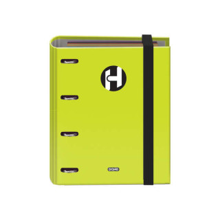 Dohe Serie Icon Carpeta de 4 Anillas Formato A5 con Recambio de 100 Hojas de 90 gr y 4 Taladros - Cierre con Goma Elastica - An