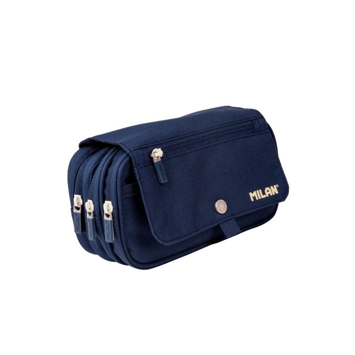 Milan Coleccion 430 Portatodo de Gran Capacidad - 3 Bolsillos con Cremallera y Un Pequeño Bolsillo Frontal - Color Azul