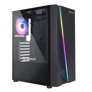 Unykach Glayze Caja Torre ATX - Iluminacion ARGB - Lateral Cristal Templado - USB-A 2.0/3.2 y Audio - 1 Ventilador 120mm RGB In