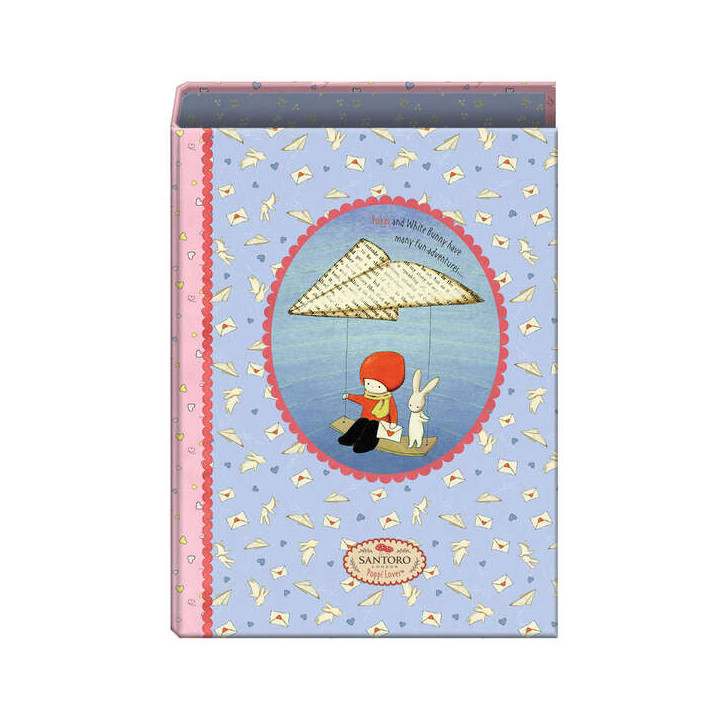 Dohe Santoro Poppi Loves Messenger Carpeta de 4 Anillas Formato Folio - Cubierta de Carton Forrado - Anillas Niqueladas de 40mm