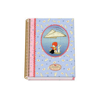 Dohe Santoro Poppi Loves Messenger Cuaderno Espiral Tapa Dura - Tamaño A5 de 100 Hojas 90gr - Hojas Microperforadas con 2 Tala